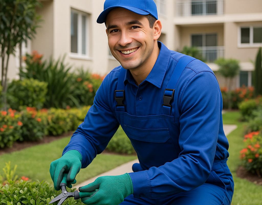 20251001 1631 jardinero profesional sonriente simple compose 01k6gtx77ye5hb81pg6whec1y8